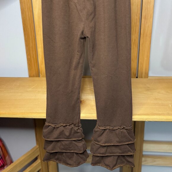 Ruffle Leggings brown size 5 - Picture 1 of 2